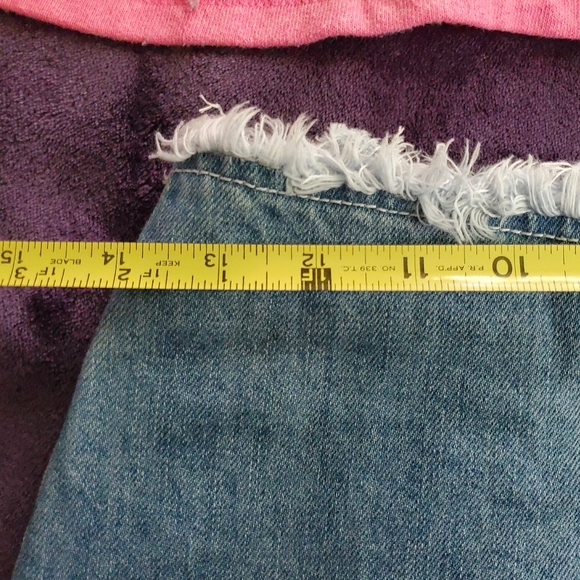 2 Pc. Pink Crop Sweater Outfit Raw Hem Wrap Jean Skirt. SO/Denybules. F-163 - Picture 8 of 12